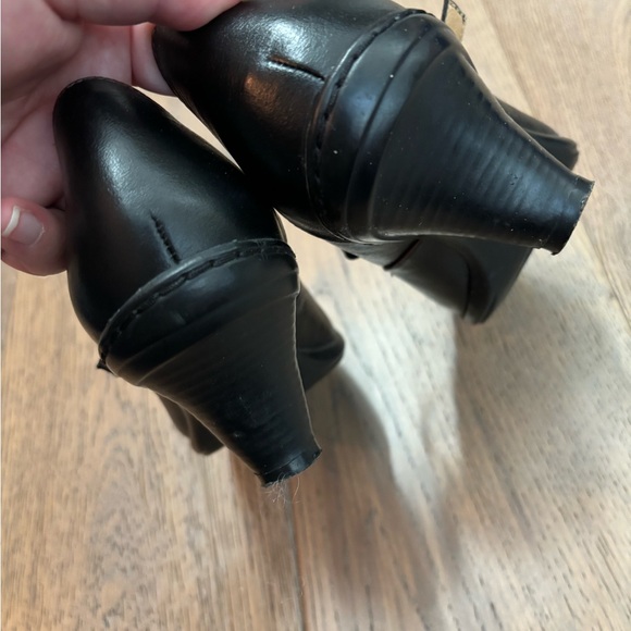 GNW Black leather round toe Mary Jane kitten heel Anna Pumps - 6 1/2 - Picture 7 of 8